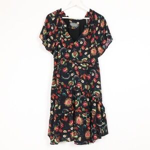 Anthropologie Robin Tiered Mini Dress Floral